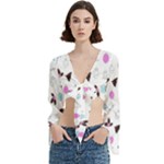 It`s Christmas Outside!   Trumpet Sleeve Cropped Top