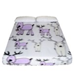 Cute Deers  Fitted Sheet (Queen Size)