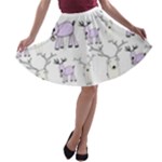 Cute Deers  A-line Skater Skirt