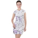 Cute Deers  Drawstring Hooded Dress