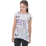 Cute Deers  Cap Sleeve High Low Top