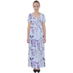 Cute Deers  High Waist Short Sleeve Maxi Dress