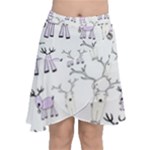 Cute Deers  Chiffon Wrap Front Skirt