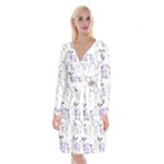 Cute Deers  Long Sleeve Velvet Front Wrap Dress