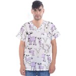 Cute Deers  Men s V-Neck Scrub Top