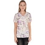 Cute Deers  Women s V-Neck Scrub Top