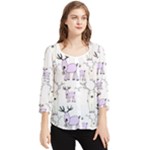 Cute Deers  Chiffon Quarter Sleeve Blouse