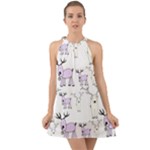 Cute Deers  Halter Tie Back Chiffon Dress