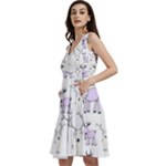 Cute Deers  Sleeveless V-Neck Skater Dress with Pockets