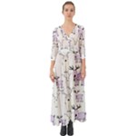 Cute Deers  Button Up Boho Maxi Dress