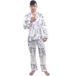 Cute Deers  Men s Long Sleeve Satin Pajamas Set