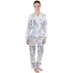 Cute Deers  Women s Long Sleeve Satin Pajamas Set	