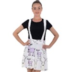 Cute Deers  Velvet Suspender Skater Skirt