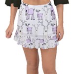 Cute Deers  Fishtail Mini Chiffon Skirt