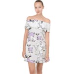 Cute Deers  Off Shoulder Chiffon Dress