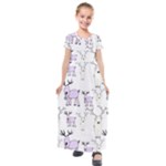 Cute Deers  Kids  Short Sleeve Maxi Dress