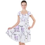 Cute Deers  Cap Sleeve Midi Dress