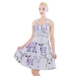 Cute Deers  Halter Party Swing Dress 