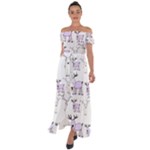 Cute Deers  Off Shoulder Open Front Chiffon Dress