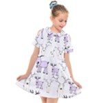 Cute Deers  Kids  Short Sleeve Shirt Dress