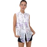 Cute Deers  Sleeveless Chiffon Button Shirt