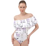 Cute Deers  Off Shoulder Velour Bodysuit 