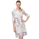 Cute Deers  Long Sleeve Mini Shirt Dress