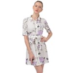 Cute Deers  Belted Shirt Dress