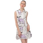 Cute Deers  Sleeveless Shirt Dress