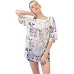 Cute Deers  Oversized Chiffon Top