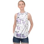 Cute Deers  High Neck Satin Top