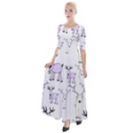 Cute Deers  Half Sleeves Maxi Dress