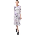 Cute Deers  Ruffle End Midi Chiffon Dress