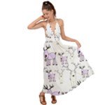 Cute Deers  Backless Maxi Beach Dress