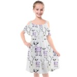 Cute Deers  Kids  Cut Out Shoulders Chiffon Dress