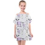 Cute Deers  Kids  One Piece Chiffon Dress