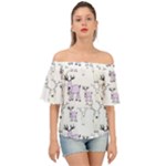 Cute Deers  Off Shoulder Short Sleeve Top