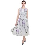 Cute Deers  Round Neck Boho Dress