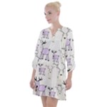 Cute Deers  Open Neck Shift Dress