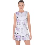 Cute Deers  Lace Up Front Bodycon Dress
