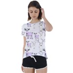 Cute Deers  Short Sleeve Open Back T-Shirt