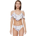 Cute Deers  Ruffle Edge Tie Up Bikini Set	