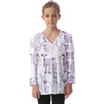 Cute Deers  Kids  V Neck Casual Top