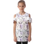Cute Deers  Fold Over Open Sleeve Top