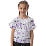 Cute Deers  Kids  Cut Out Flutter Sleeves