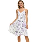 Cute Deers  Sleeveless Tie Front Chiffon Dress