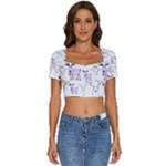 Cute Deers  Short Sleeve Square Neckline Crop Top 