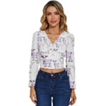 Cute Deers  Long Sleeve V-Neck Top