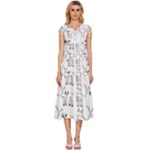 Cute Deers  V-Neck Drawstring Shoulder Sleeveless Maxi Dress