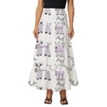 Cute Deers  Tiered Ruffle Maxi Skirt